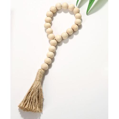 Wood Beads Loop with Tassels