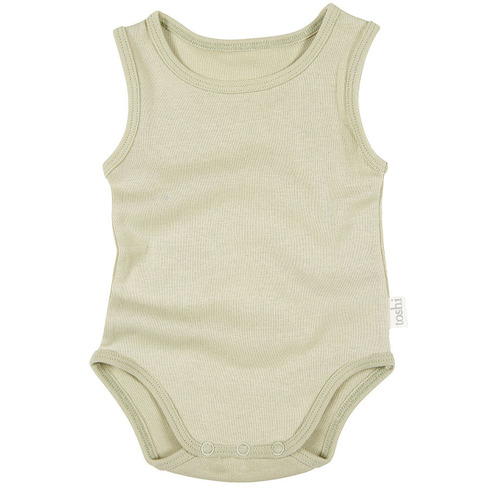 TOSHI | Dreamtime Organic Onesie Singlet - Thyme