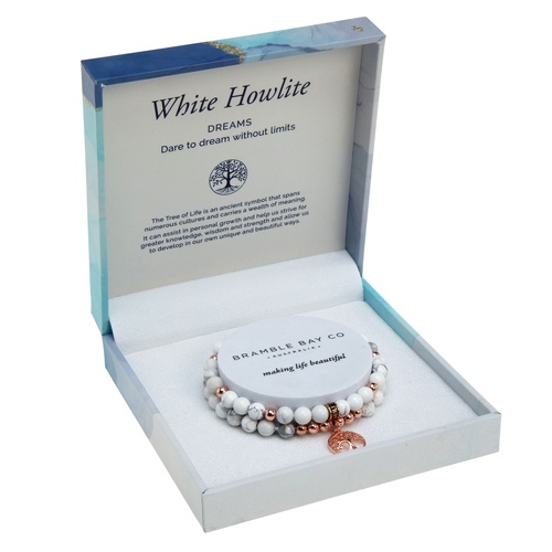 BRAMBLE BAY | Duo Bracelet Set – White Howlite Rose Gold