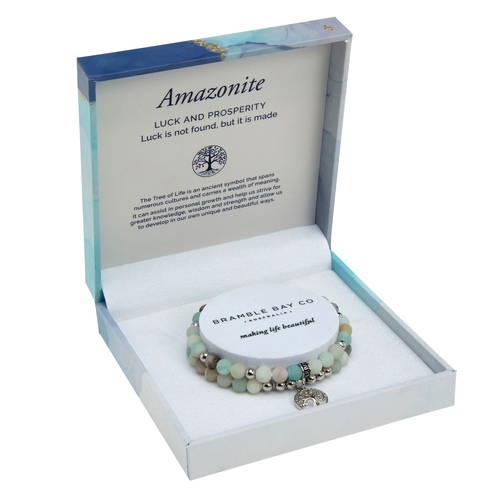 BRAMBLE BAY | Duo Bracelet Set – Amazonite Matte Rhodium