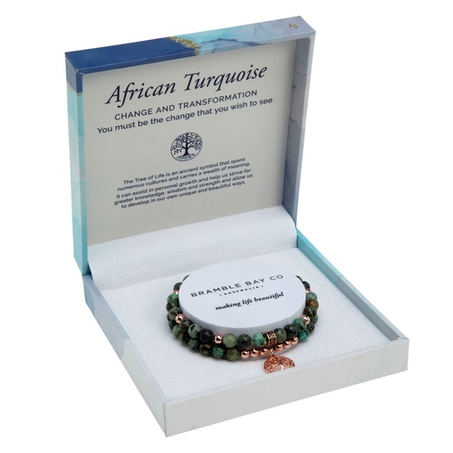 BRAMBLE BAY | Duo Bracelet Set – African Turquoise Rose Gold