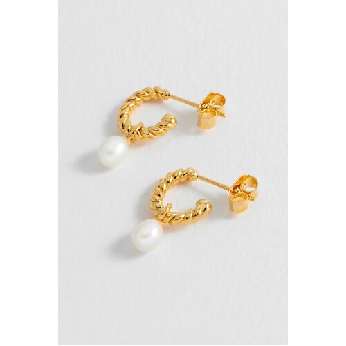 ESTELLA BARTLETT I Pearl Drop And Twist Hoop Earrings