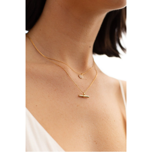 Estella Bartlett | Gold Plated T-Bar Necklace