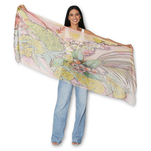 The Artist Label | Wattle Blossom Silk Chiffon Scarf