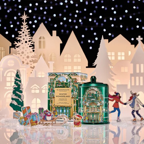 Glasshouse Fragrances Winter Wonderland Frosted Fir &amp; Snow Gum 380g Triple Scented Soy Candle