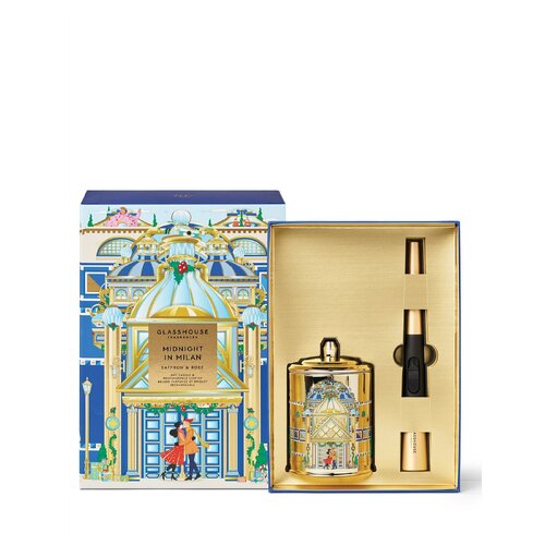Saffron &amp; Rose - Soy Candle &amp; Arc Wand Lighter