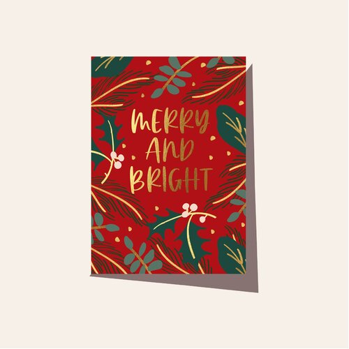 ELM PAPER | Card - Christmas - Greenery Red