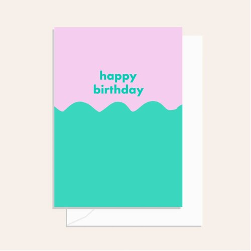 ELM PAPER I WAVY BIRTHDAY MARINE - Blank Card