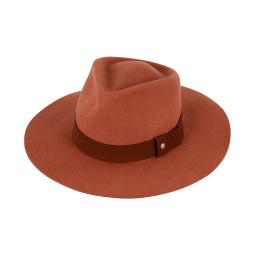KOORINGAL | Cara Ladies Wide Brim Fedora - Terracotta