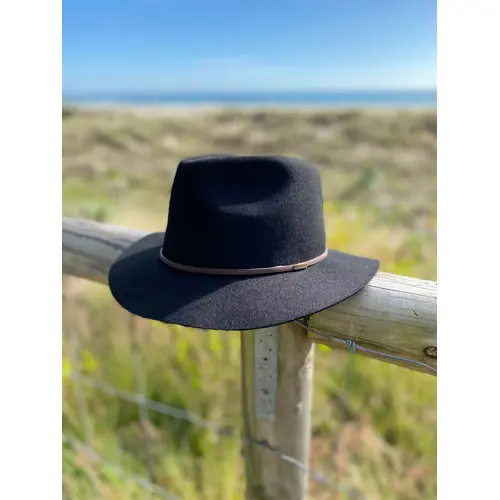 KOORINGAL | Rajah Mens Mid Brim Fedora - Black