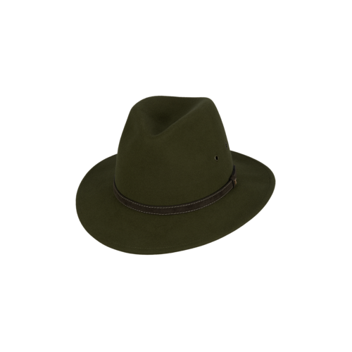 KOORINGAL | Ramble Unisex Mid Brim Fedora - Olive