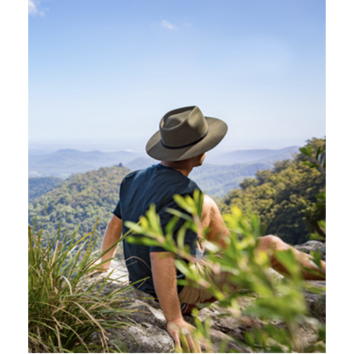 KOORINGAL | Goodwin Unisex Wide Brim Fedora - Olive