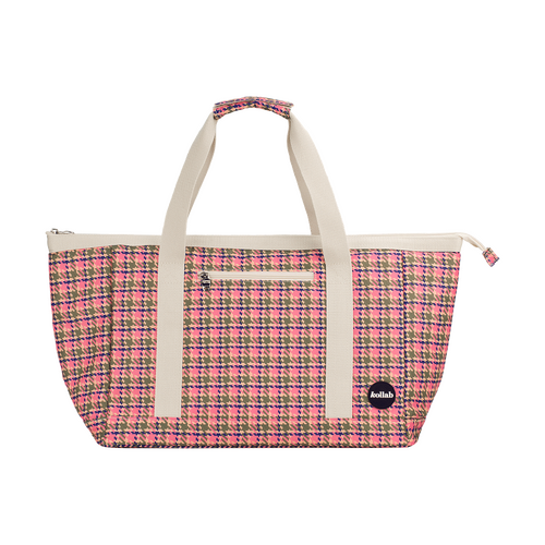 Kollab |Tote Bag Pink Houndstooth