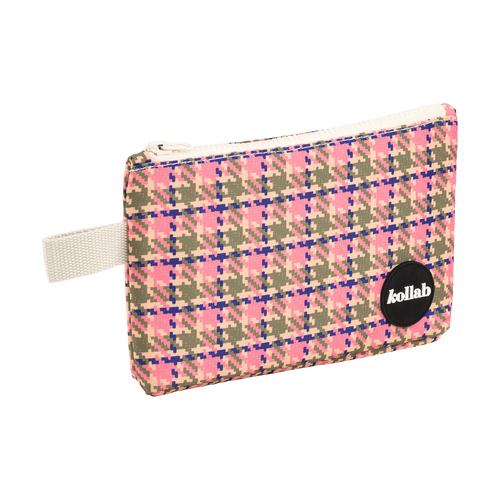Mini Pouch Pink Houndstooth