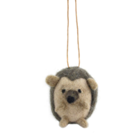 Wool Hanging Echidna - Brown