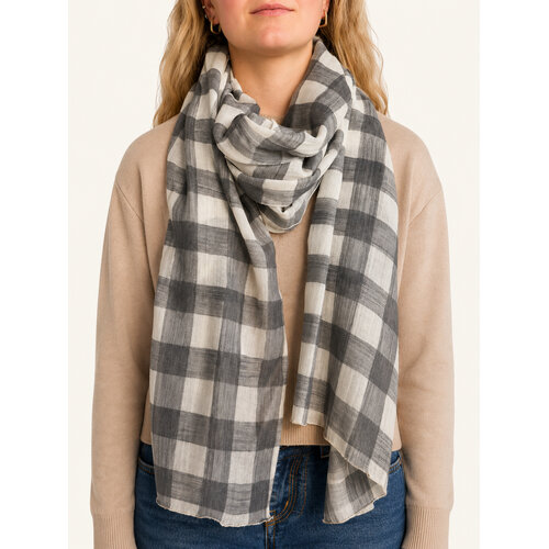 Koton Kraft | Charcoal Gingham -100% Wool Scarf