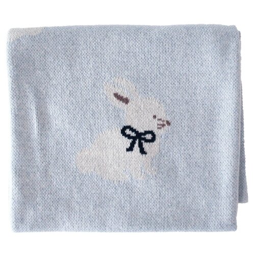 Alimrose Cotton Baby Bunny Blanket - Blue