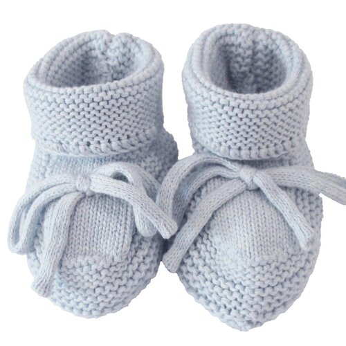 Alimrose | Knit Baby Booties Blue 0-6mth