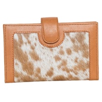Los Angeles Large Ladies Wallet - Jersey Hairon & Tan Leather