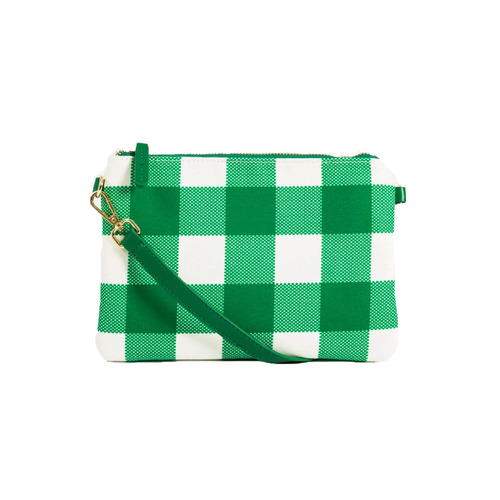 LIV & MILLY | Capri Large Crossbody Bag - Green & White Gingham