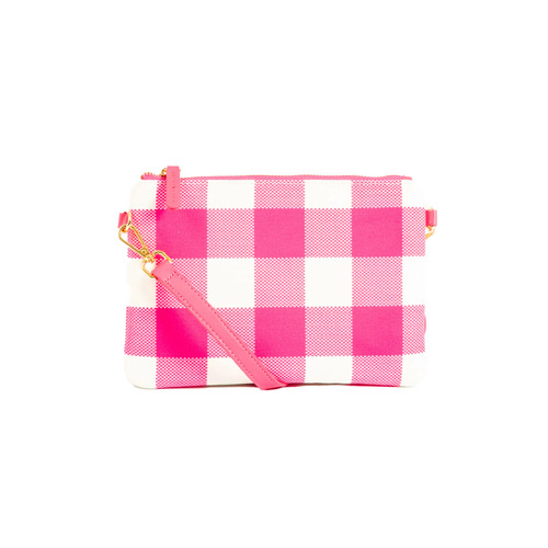 LIV & MILLY | Capri Large Crossbody Bag - Pink & White Gingham