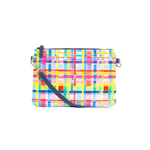 LIV & MILLY | Lordy Dordie Large Crossbody Bag - Rainbow Gingham