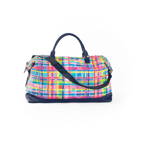 LIV & MILLY | Lordy Dordie Overnight Bag - Rainbow Gingham