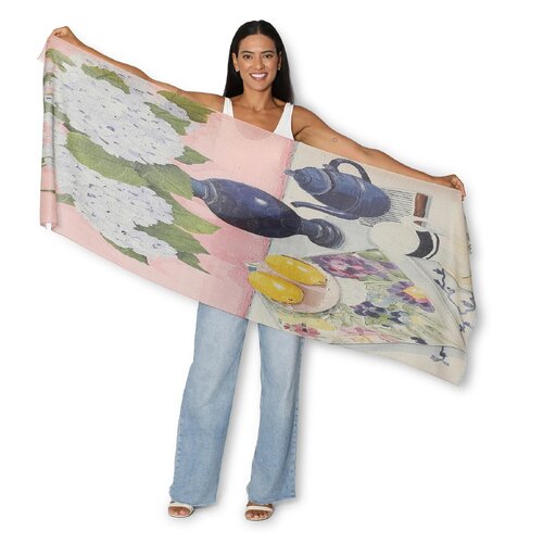 The Artist Label | Blue Hydrangeas Merino Wool Scarf