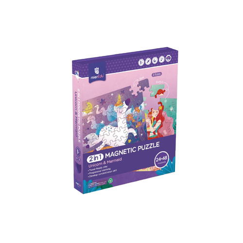 mierEDU | 2 in 1 Magnetic Puzzle - Unicorn &amp; Mermaid