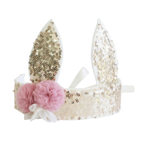 ALIMROSE | Sequin Bunny Crown - Gold