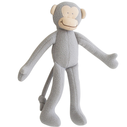 ALIMROSE | Fleece Monkey Toy Rattle - Grey