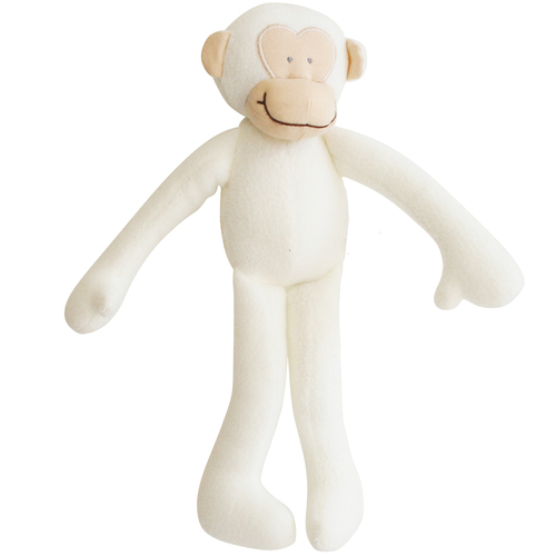 ALIMROSE | Fleece Monkey Toy Rattle - Ivory