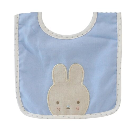 Alimrose | Linen Bunny Bib Blue