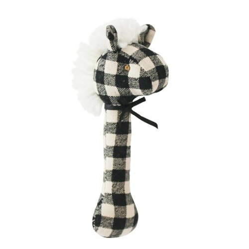 Alimrose Horse Stick Rattle Black Check