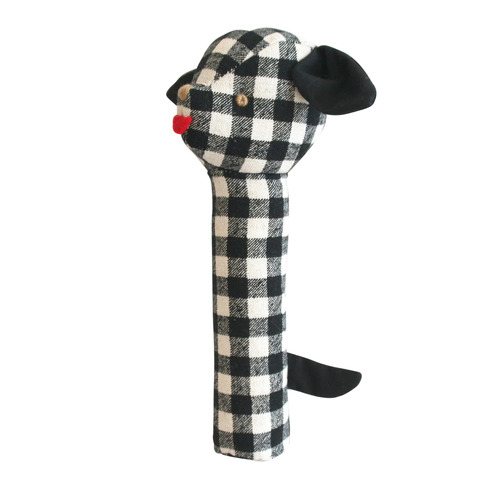 ALIMROSE | Puppy Squeaker - Black Check Linen