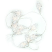 DELIGHT DECOR | Metal Leaf Lights White Battery 10 LED