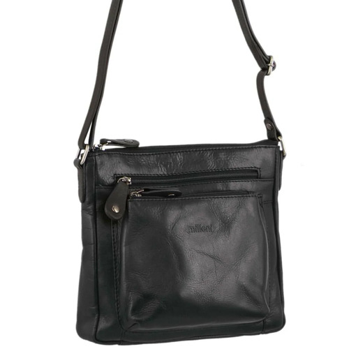 MILLENI | Ladies Nappa Leather Cross-Body Bag - Black