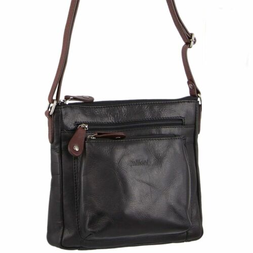 MILLENI | Ladies Nappa Leather Cross-Body Bag - Black/Chestnut