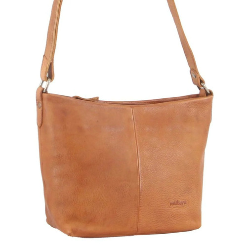 MILLENI | Ladies Leather Nappa Cross Body Bag - Cognac