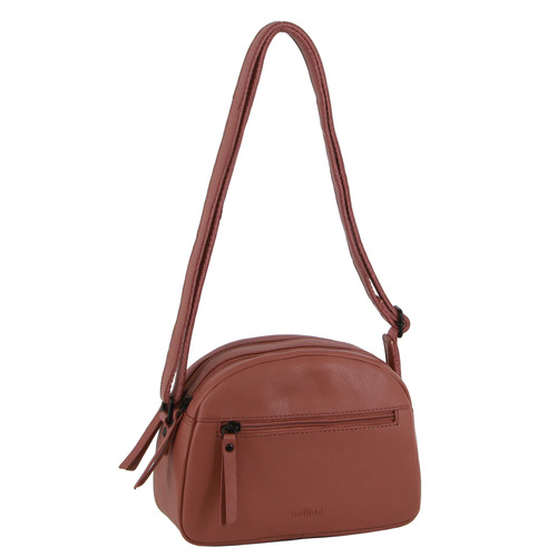 MILLENI | Leather Ladies Multi-Zip Cross Body Bag - Rose