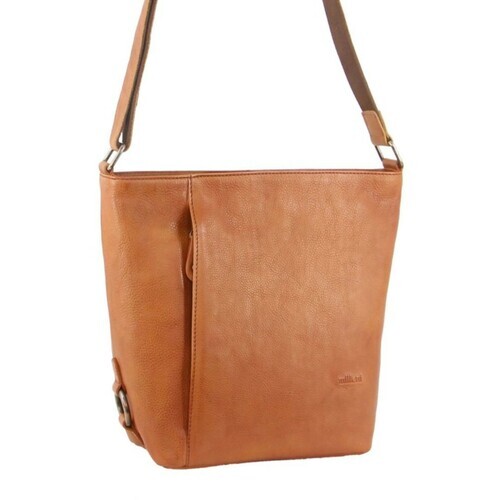 MILLENI | Ladies Nappa Leather Cross-Body Bag - Cognac