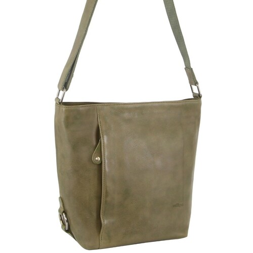 MILLENI | Ladies Nappa Leather Cross-Body Bag - Olive