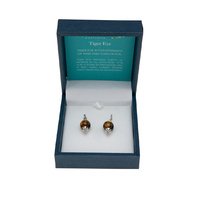 CRYSTAL CARVINGS | Polished Tiger Eye Drop Earrings