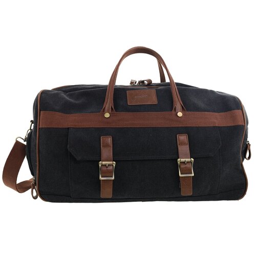 Pierre Cardin Canvas Overnight Duffel Travel Carry On Bag - Black