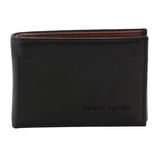 PIERRE CARDIN | Mens Leather Two-Tone Wallet - Black/Cognac