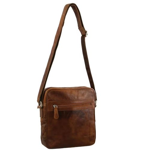 Pierre Cardin Rustic Leather iPad Mini Bag - Chestnut