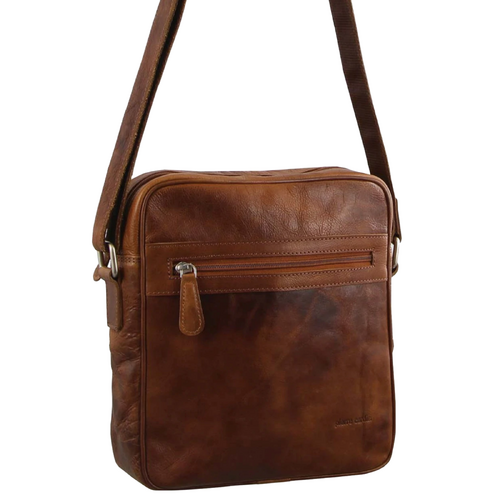 Pierre Cardin Business Rustic Cross-Body Leather Bag