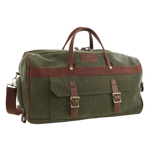 Pierre Cardin l Canvas Overnight Bag - Brown