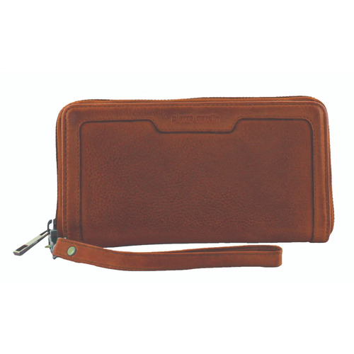 PIERRE CARDIN | Ladies Leather Zip Around Wallet - Cognac