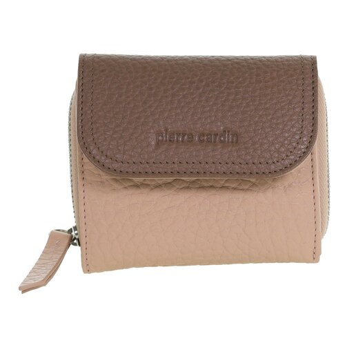 ladies leather tri-fold tab wallet